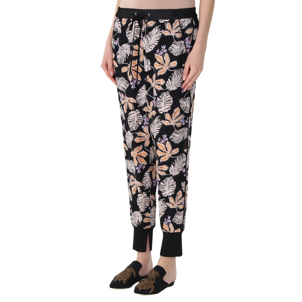 3.1 Phillip Lim Tropical Floral Print Silk Jogger Pants